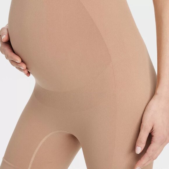 Shapewear Bike Shorts Maternity - Isabel Maternity by Ingrid & Isabel™ Taupe - Picture 2 of 9